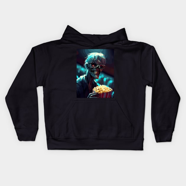 Zombie in cinema hall Kids Hoodie by TomFrontierArt